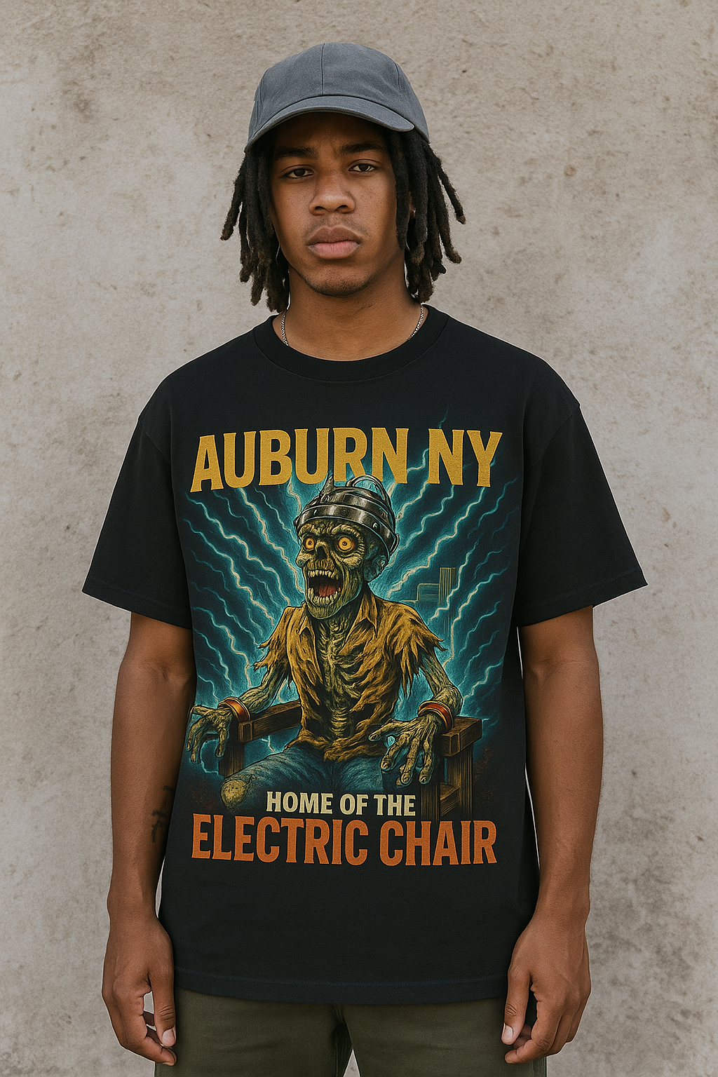 Auburn NY “Home of the Electric Chair” Graphic Tee